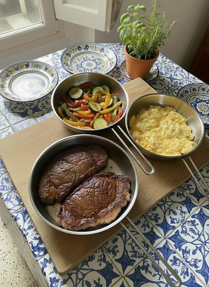 طقم مقالي هاشفير التركية (Hascevher) - اينوكس 18/10 الأصلي (3 قطع)