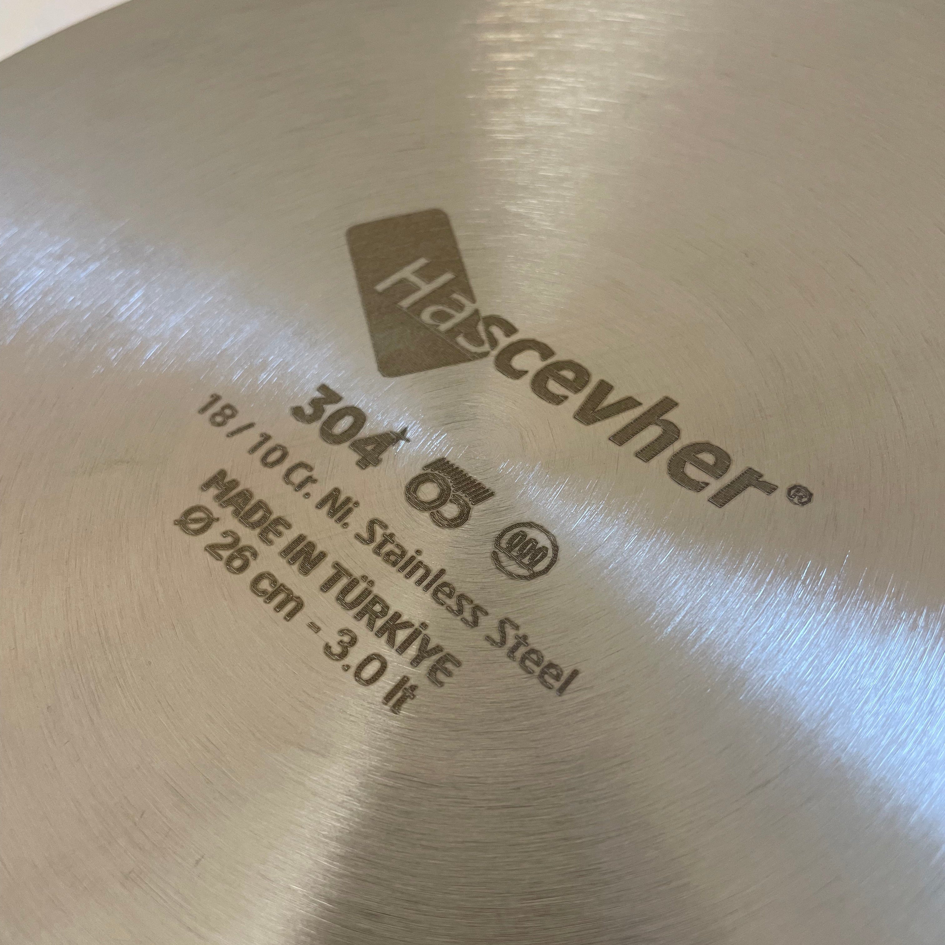 طقم مقالي هاشفير التركية (Hascevher) - اينوكس 18/10 الأصلي (3 قطع)